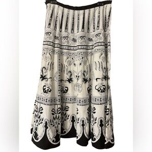 Apostrophe black and white boho midi skirt
